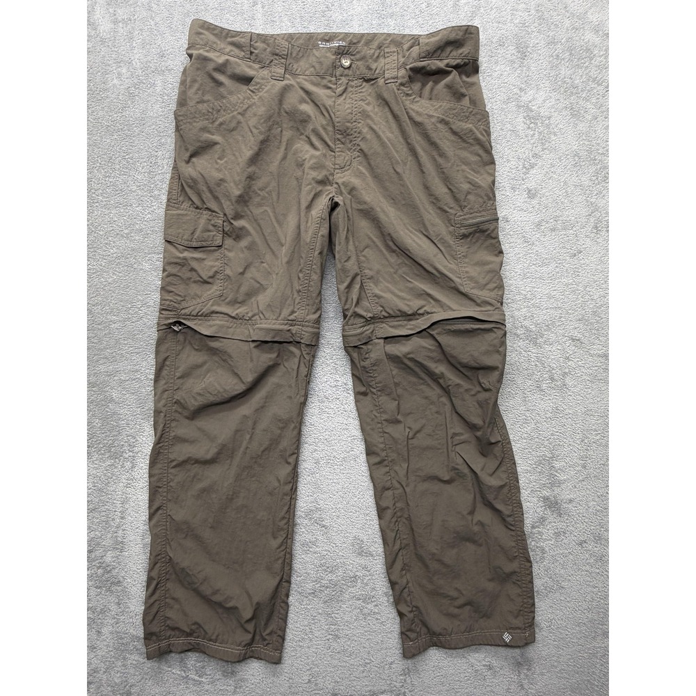 Columbia Pants Men Measured 38x30 Brown Jogger Omni-Wick Convertible Lightweight